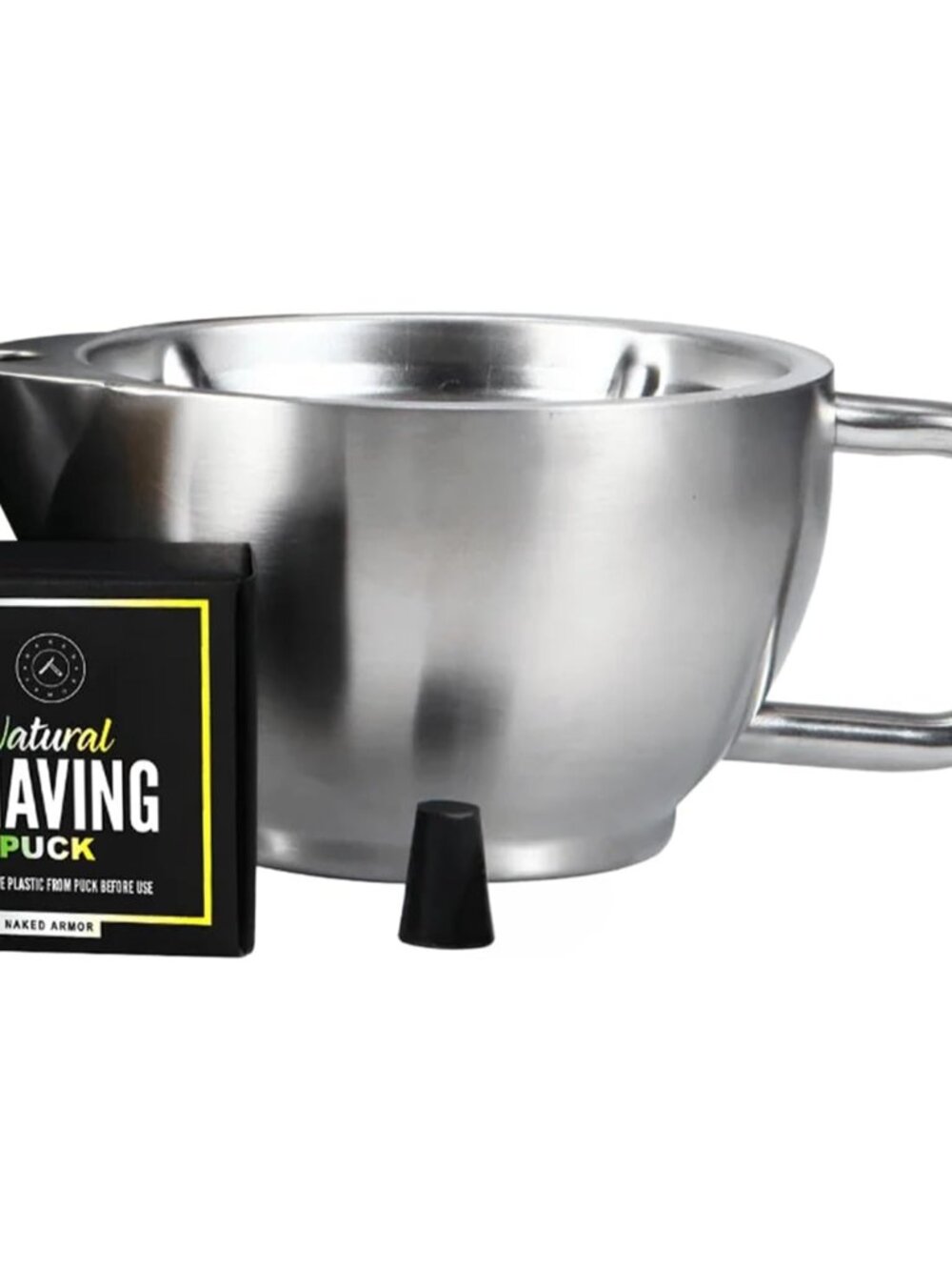 Silver Fox Shaving Scuttle, Stainless Steel Bowl, Hot Lather